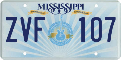 MS license plate ZVF107