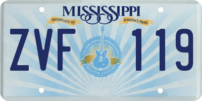 MS license plate ZVF119
