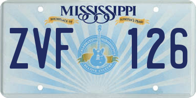 MS license plate ZVF126
