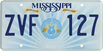 MS license plate ZVF127