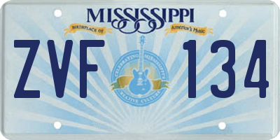 MS license plate ZVF134