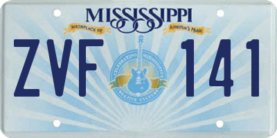 MS license plate ZVF141