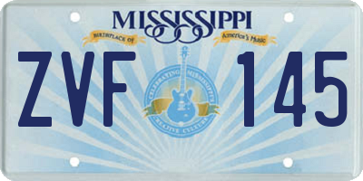 MS license plate ZVF145