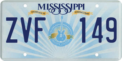 MS license plate ZVF149