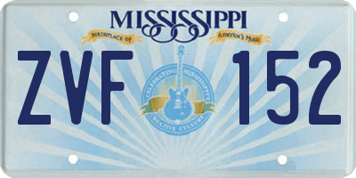 MS license plate ZVF152