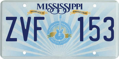 MS license plate ZVF153