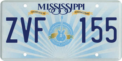 MS license plate ZVF155