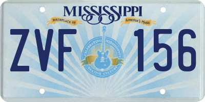 MS license plate ZVF156