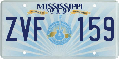 MS license plate ZVF159