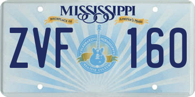 MS license plate ZVF160