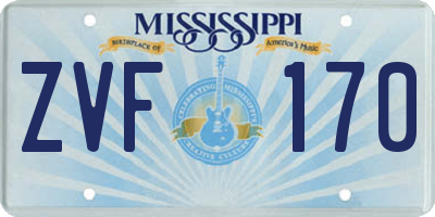 MS license plate ZVF170