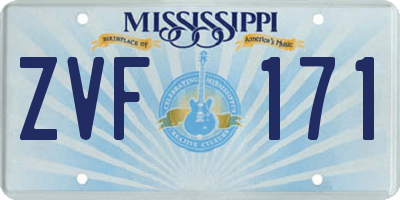 MS license plate ZVF171