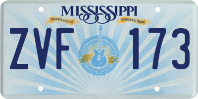 MS license plate ZVF173
