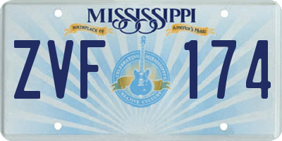 MS license plate ZVF174