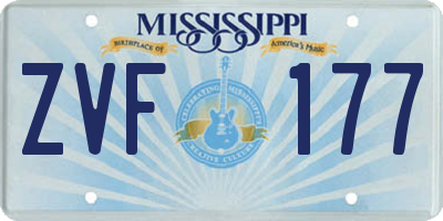 MS license plate ZVF177
