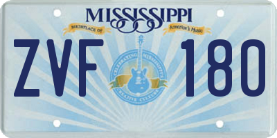 MS license plate ZVF180