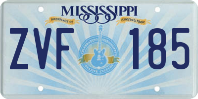 MS license plate ZVF185