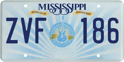 MS license plate ZVF186