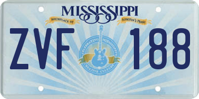 MS license plate ZVF188