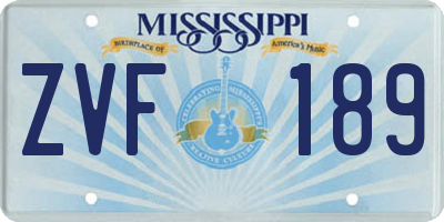 MS license plate ZVF189