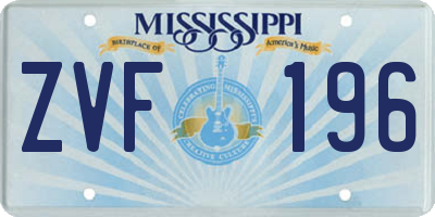 MS license plate ZVF196