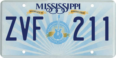 MS license plate ZVF211