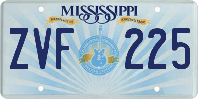 MS license plate ZVF225