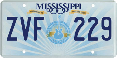 MS license plate ZVF229