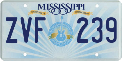 MS license plate ZVF239