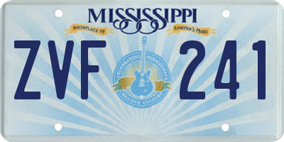MS license plate ZVF241