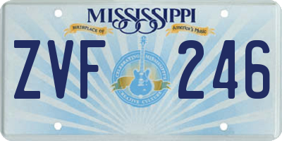 MS license plate ZVF246