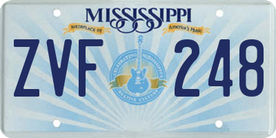 MS license plate ZVF248