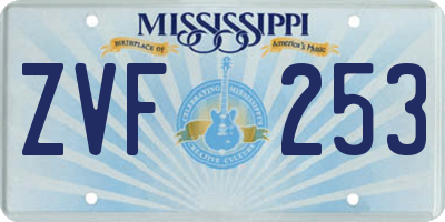 MS license plate ZVF253