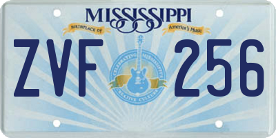MS license plate ZVF256