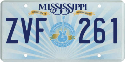 MS license plate ZVF261