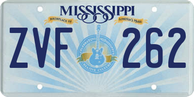 MS license plate ZVF262