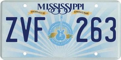 MS license plate ZVF263