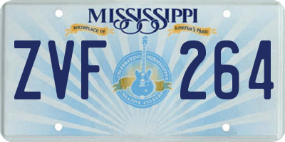 MS license plate ZVF264