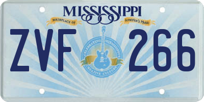 MS license plate ZVF266