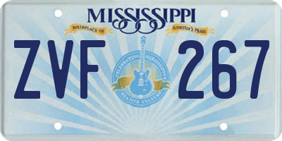 MS license plate ZVF267