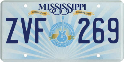 MS license plate ZVF269