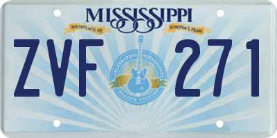 MS license plate ZVF271