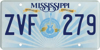 MS license plate ZVF279