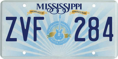MS license plate ZVF284