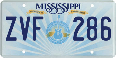 MS license plate ZVF286