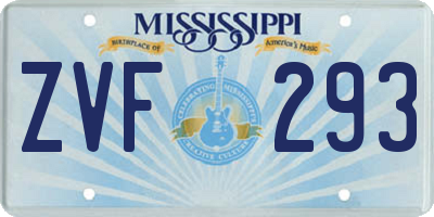 MS license plate ZVF293