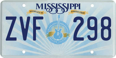 MS license plate ZVF298