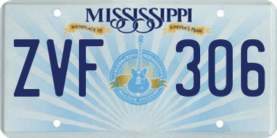 MS license plate ZVF306