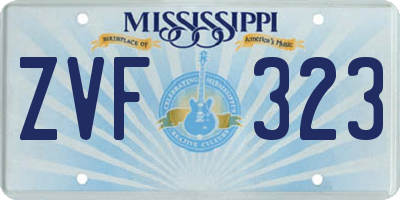 MS license plate ZVF323
