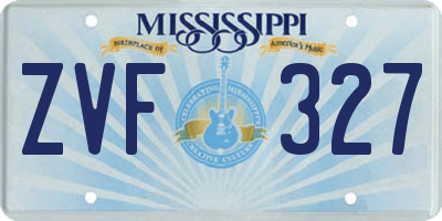 MS license plate ZVF327